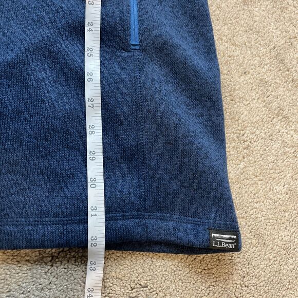 LL Bean Sweater Fleece Coat Womens 1X Blue Hooded Full Zip Long Jacket Light - Picture 6 of 7